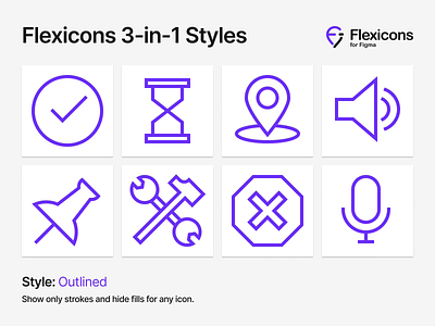 Flexicons 3-in-1 Styles android color design duotone figma fill glyph icon icons interface ios kit material outline set stroke toolbar ui ux vector