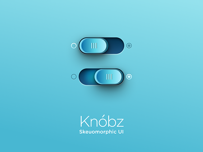 Knóbz Skeuomorphic UI Sample for Figma audio blue design figma gui interface kit knob photoshop psd skeuomorph slider switcher toggle ui ui kit ux
