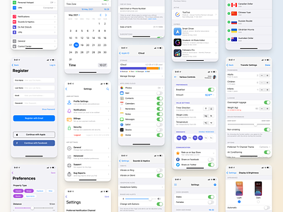 Full iOS 15 UI Kit — Controls & Settings (Light Mode)