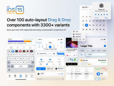 Full iOS 15 UI Kit — 3300+ Variants on board!