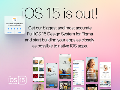 Full iOS 15 Design System - iOS 15 is out! android apple dark design figma icon interface ios ios15 iphone iphone13 light mobile native screen system ui ux
