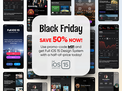Full iOS 15 Design System for Figma — Black Friday 2