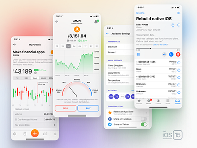 Full iOS 15 UI Kit for Figma — A Time Saver for Designers android bar button dark design figma font icon interface ios ios15 iphone light mobile screen system theme ui ux