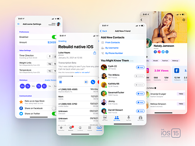 Full iOS 15 UI Kit for Figma — Best Time Saver for Designers android app button color dark design figma icon ios ios15 iphone light mobile screen system ui ux