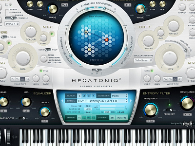 Hexatoniq UI layered PSD audio gui interface keyboard knob photoshop plugin psd slider sound ui vst