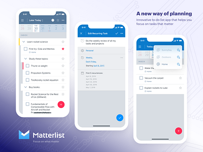 Matterlist (iOS) android design graphic icon interface ios ios design mobile app design plan schedule to do todo app ui ux