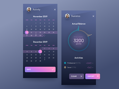 App UI by Alexey Kolpikov ︎ on Dribbble