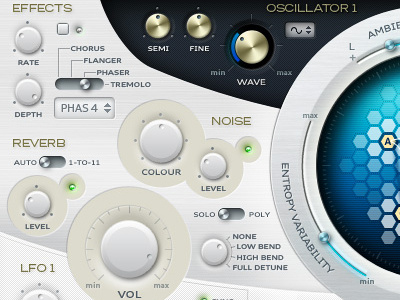 VSTi plugin "Hexatoniq" UI design gui interface knobs sliders ui vsti