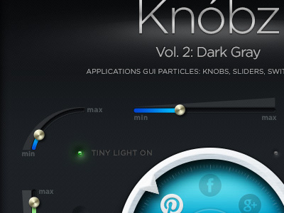 Knóbz Vol 2. apps audio bar gui interface knob knobz retina slider switch switcher ui