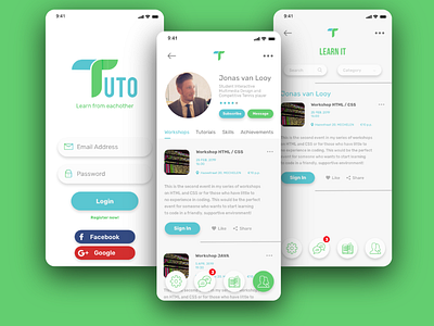 TUTO application application design application ui design design app logo tuto uidesign ux design ux ui ux ui design