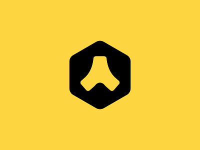Transport Logo black hexagon icon join logo merge transport yellow