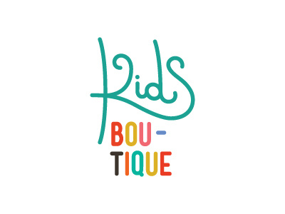 Logo for Kids Boutique boutique kids letter lettering line logo turquoise type typography