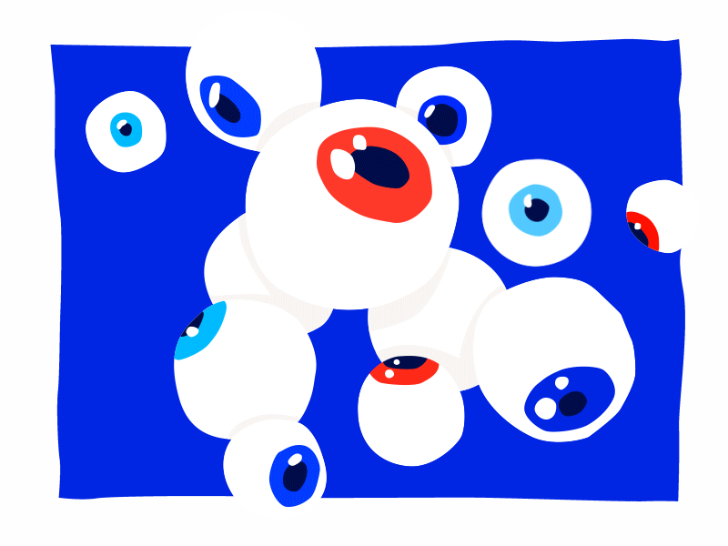 Infinitely moving eyes animation blink cartoon design eye eyeball gif hand drawn illustration roll see