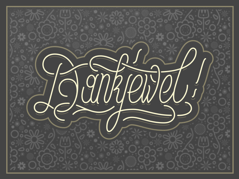 Dankjewel - Thank You Card lettering typography illustration illustrator card handlettering vector