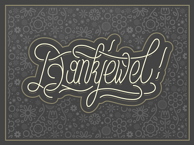 Dankjewel - Thank You Card card handlettering illustration illustrator lettering typography vector