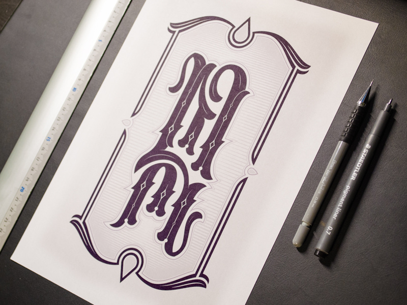 MH - Icon lettering type typography illustration handlettering vector logo personal hand lettering black and white