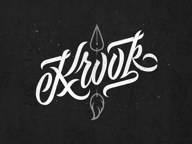 Krook - Logo concept creative studio graphic design brush brushpen vector handlettering lettering logo krook