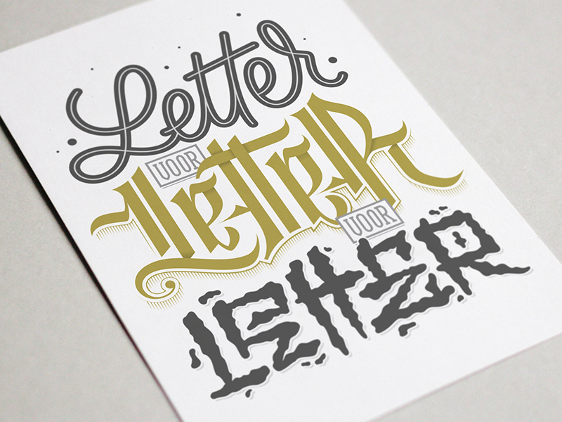 Letter voor Letter voor Letter graphic design vector lettering krook handlettering card monoline calligraphy brushpen brush