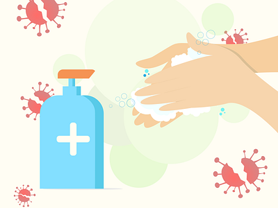 hand washing to prevent corona virus art bacteria colorful corona coronavirus covid covid 19 hands handwashing hello dribble illustration safety sanitizer simple virus wash