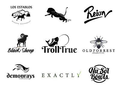 LOGO Portfolio BNW (2018) basic bee black and white eyes fish food forest hello dribble horse illustration illustrator lion logo mexican restaurant sheep simple sunglass typography vector
