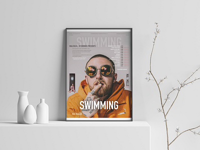 Swimming - Mac Miller branding design music music art music artwork typography