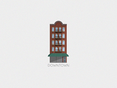 New York downtown old building architecture building downtown flat illustration new york