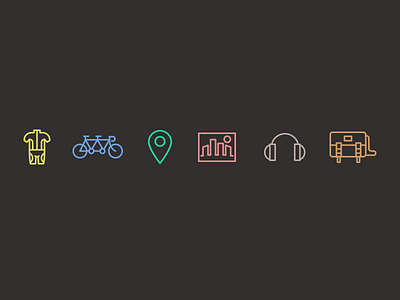 Bicycle App Icons Set bicycle icon set icons navigation
