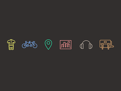 Bicycle App Icons Set