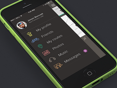 Menu app bicycle icons menu navigation ui