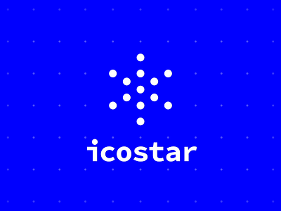 Icostar blockchain blue crypto dots ico icon logo monospaced