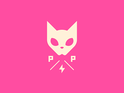 Pussy Power brand branding cat feminine icon logo pink power pussy