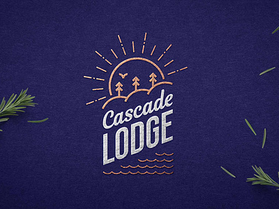 Cascade Lodge cozy forest hotel lake logo shore