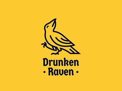 Drunken Raven burp drunken fun fun funny logo raven yellow