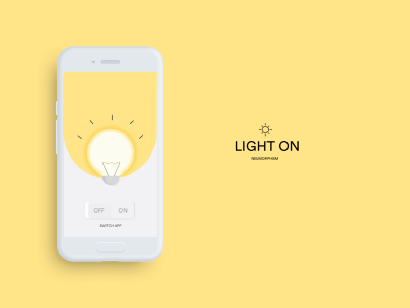lights switch app design diseño neumorphic neumorphism sketch ui web