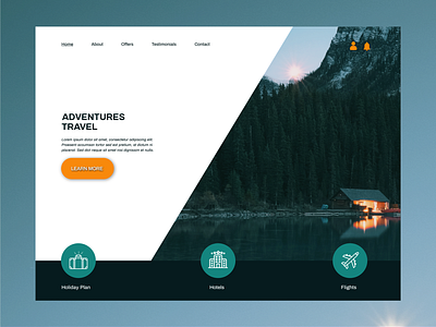 Travel Website Concept illustrator landing page ui minimal travel web design xd xd design