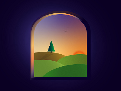 Window view colors design gradient illustration illustrator minimal mood vector window view