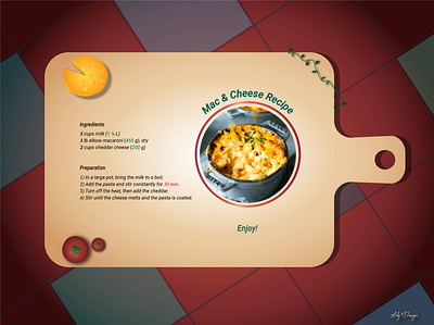 Recipe card - Mac and Cheese design gradient illustration illustrator mac and cheese recipe card vector weekly warm up