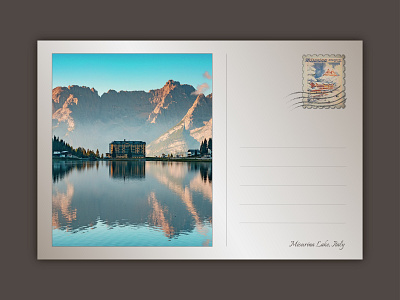 Postcard from Misurina Lake colors design gradient illustrator italy minimal misurina lake mood photoshop space vector weekly warm up