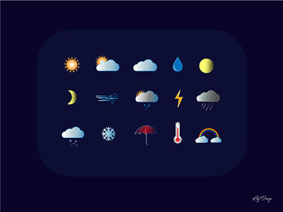 Weather Icons graphic design icons design iconset illustrator vector vectors weather icons