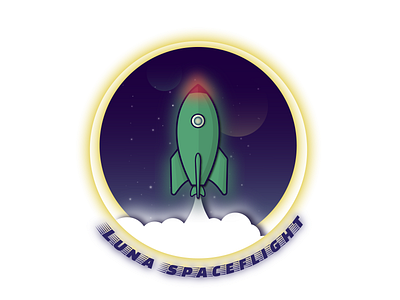 Dribbble Mission - Luna Spaceflight colors design gradient illustration illustrator luna mission moon night space spaceflight vector