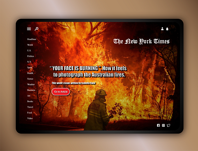 The New York Times homepage homepage design illustrator news redesign concept the new york times ui