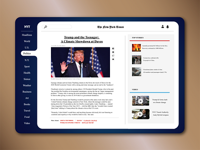 The New York Time - Politics illustrator news redesign concept the new york times top stories ui video