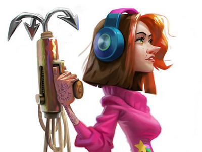 Mabel girl grappling hook headphones sweater