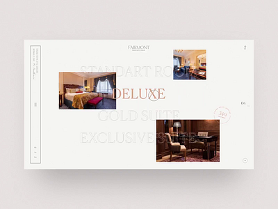 Rooms Fairmont animation booking hotel interaction luxury minimal room ui