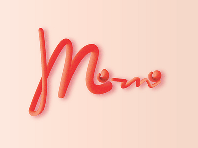 Momo design flat icon illustration lettering logo type typography vector