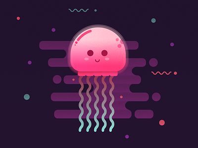 Cute JellyFish design flat hình minh họa icon illustration thiết kế vector