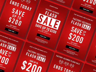 Factory Second Flash Sale branding design email design flat typography web