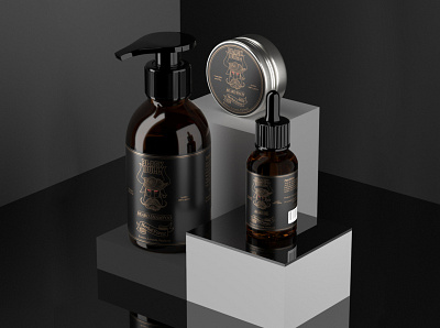 Black Bull Packaging 3d art adobe dimension art direction beard beard oil branding design packaging packaging design packshot product shot