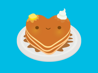 Happy National Pancake Day cute illustration kawaii pancake