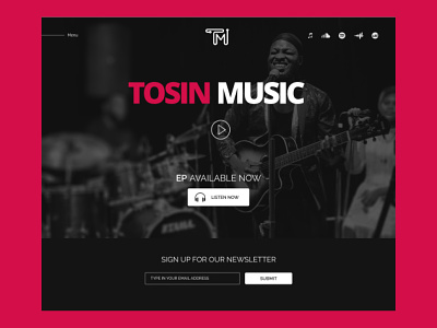 Tosin Music Landing page landing page music